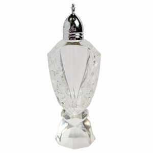 Vintage 1940's 50's Handcut Carved Fancy Clear Crystal Salt / Pepper Shaker